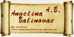 Angelina Balinovac vizit kartica
